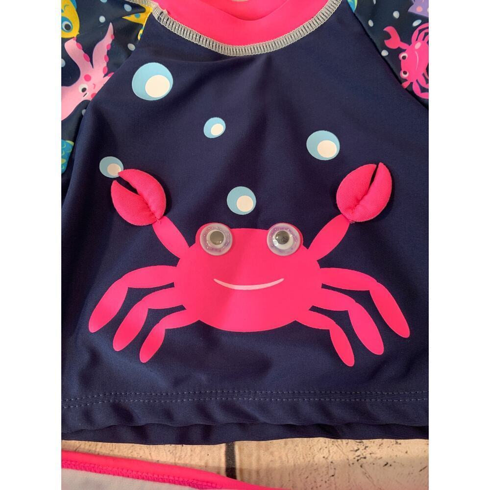 SOL SWIM Girl’s Two Piece Long Sleeve Swim Set / Size: 12 Months - Picture 7 of 11